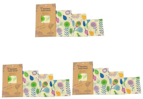 Beaupretty 9 Pz Impacco Di Cera D'api Involucri Alimentari Impacchi Alimentari Di Cera D'api Panni Per La Conservazione Degli Alimenti Impacchi Di Cera D'api Alimentari
