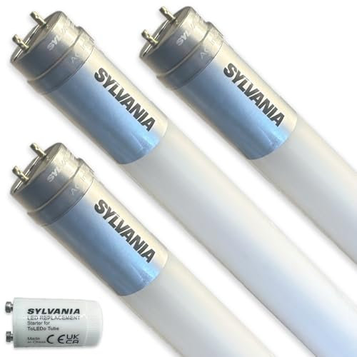 SYLVANIA LED T8 Röhre 90cm | 4000K Neutralweiß | Neonröhre Ersatz | 1700 Lumen | 11,3 Watt | Leuchtmittel mit Starter | 3er Pack