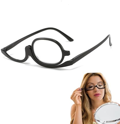 Occhiale Monolente per il Trucco Occhiali da Trucco Portatili Rotanti e Pieghevoli Occhiali per Truccarsi Donna Occhiali da Lettura per Trucco Occhiali per il Make