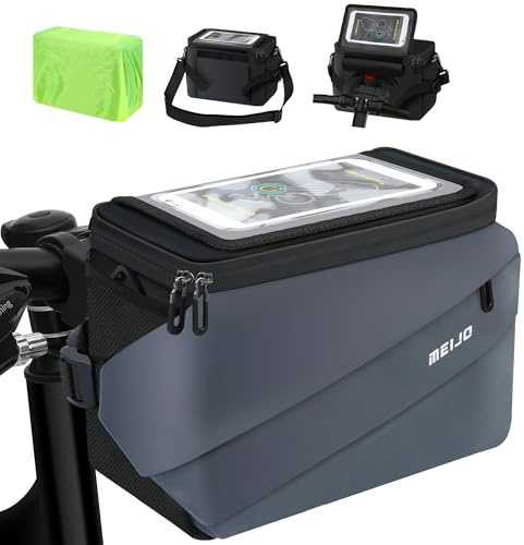 MEIJO Fahrradtasche Lenker mit Lenkeradapter, 6.5L Lenkertasche Fahrrad und Elektrofahrräder Wasserdicht Große Kapazität Fahrradkorb Vorne Fahrrad e-Bike, Blau