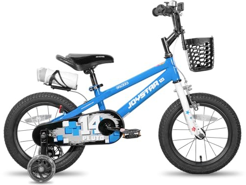 JOYSTAR Pluto 18 Pouces vélo pour Enfants pour Les garçons et Les Filles de 6 à 8 Ans. Bleu