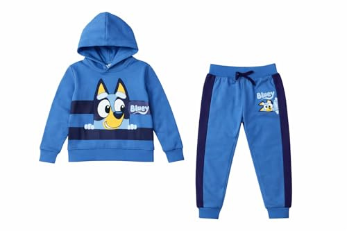 BlueY Tuta Bambino con Cappuccio in Cotone, Set Felpa Hoodie e Pantaloni Sportivi per Ragazzi Blu, 18-24 Mesi
