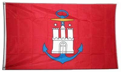 Flaggenfritze Fahne/Flagge Deutschland Stadt Hamburg Hafen + gratis Sticker