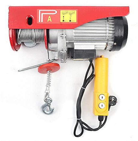 Treuil électrique 220 V, 200 kg à 1000 kg, hauteur de levage 6-12 m, treuil à moteur, palan à poulie pour ateliers, garages et usines (400/800 kg, 1300 W)