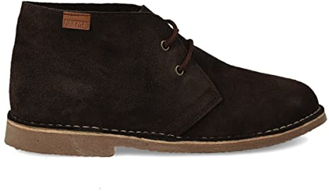 PAYMA - Stivali Stivaletti Safari Deserto in Pelle per Uomo e Donna. Fatto in Spagna. Scarpa Chukka in Crosta di Pelle Sport. Chiusura con Lacci. Suola in Gomma. Colore: Marrone, Taglia: EU 43
