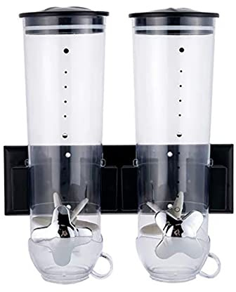 Müslidispenser dubbel väggmontering majsnacksdispenser cereal dispenser för müsli majsflingor godis flingor dispenser plast