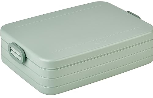 Mepal - Lunchbox Take a Break Large - Brotdose To Go - Für 4 Sandwiches oder 8 Brotscheiben - Meal Prep Box - Essensbox mit Unterteilung - Spülmaschinenfest - 1500 ml - Nordic Sage