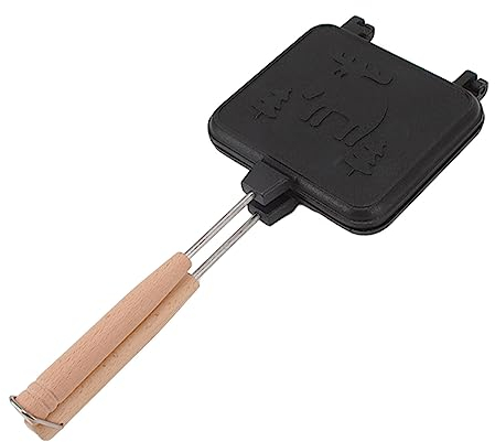Piastra Grill Doppia Antiaderente, 14x14cm, Padella a Doppia Faccia, Creatore di Panini da Campeggio, Macchina per Waffle a Doppia Faccia, Tostapane per Panini