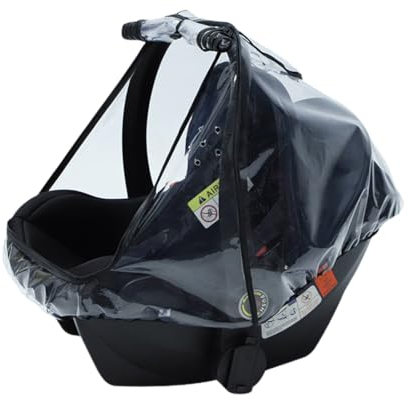 Regenschutz für Babyschale mit guter Luftzirkulation, verschließbarem Kontakt-Fenster und Eingriffsöffnung für Tragegriff - PVC-frei