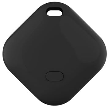 BuLuHAHA Key Finder, Bluetooth Tracker Works with Apple Find My (iOS Only), Luggage Tracker for Suitcases, Replaceable Battery, Waterproof, Airtag for Keys, Bags, Luggage & Pets. (Black, 1 Pack)