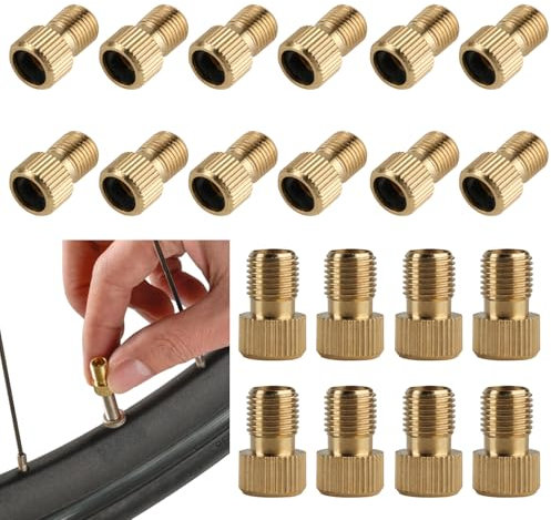 20 Pack Adapter Französisches Ventil, Fahrradventil Adapter mit Dichtring DV SV auf AV, Autoventil Adapter Luftpumpe, Fahrrad Zubehör Adapter Französisches Ventil Adapter