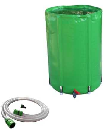 Fällbar regntunna 50 l/100 l/160 l/250 l/380 l/500 l/750 l/1 000 L bärbar vattenslang med stativ och kran utomhus regnvattenuppsamlare och förvaringsbehållare för trädgårdar