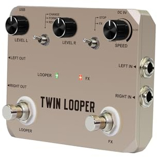 SUNGOOYUE Pedal de Looper de Guitarra con 11 Efectos, Tiempo de Grabación de 10 Minutos de Grabación de 24 Bits Pedal de Guitarra para Uso de Studio Stage