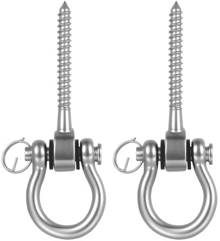 2 Pz Gancio Soffitto Altalena, Ganci per Altalena con Cuscinetti in Acciaio Inox a 180°, Gancio da Soffitto per Appendere Amaca da Giardino Altalene da Soffittos Yoga Sacchi da Boxe Parco Giochi