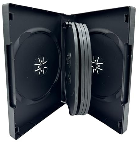 5 X Dragon Trading Black 10 Disc CD DVD Blu Ray Disc Case With 33mm Spine And Outer Plastic Sleeve For Artwork