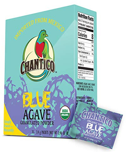 Chantico Agave Sweet Organic Granulated Agave Powder, 35 Sachets convenient pack, single serving sweetener packs, low Glycemic Index, good with tea, coffee and baking