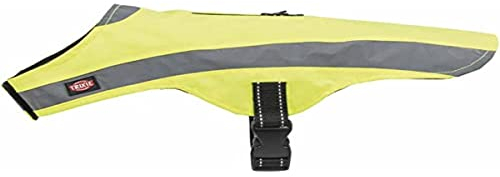 TRIXIE Sicherheitsweste für Hunde - reflektierender Hundemantel - M (45 cm) Neongelb, Hunde-Leuchtweste mit Klettverschluss & Bauchgurt - 30093