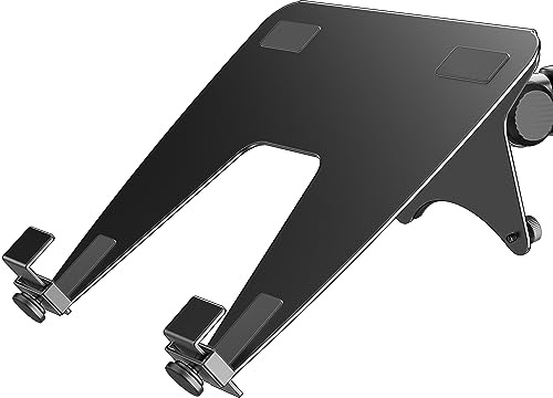 ergounion VESA Laptop Halterung für Notebook bis 17,3 Zoll, 100x100 mm VESA Laptop Adapter für Monitorarm, Belüfteter Laptopständer Kompatibel mit MacBook Air, Pro, Allen Laptops, Schwarz