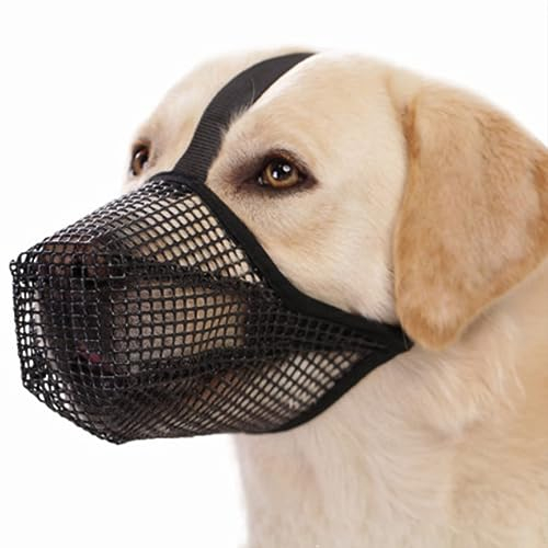 EULAPGOE Maulkorb für große Hunde,Maulkorb für Hunde, Hundemaulkorb Weich und bequem, Mesh Hunde Maulkorb Verstellbare Atmungsaktiver Maulkorb für Kleine Mittlere Große Hunde(L)