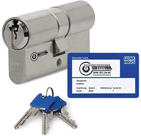 Winkhaus keyTec RPE Profil-Doppelzylinder - Zylinder, Hochsicherheits-Schließsystem. Zertifiziert, verschiedene Längen, maximale Sicherheit & Flexibilität. (35/50, Gleichschließung)