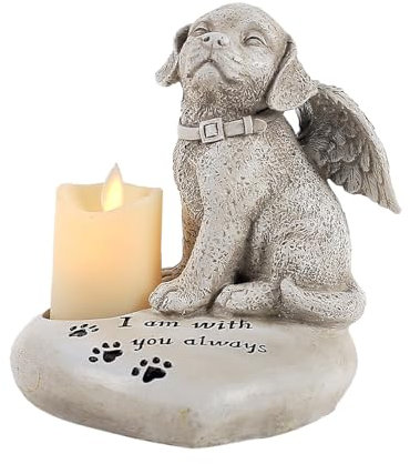 Baoblaze Statue Commémorative de Chien, Figurine d'ange de Chien, Cadeau Commémoratif de Chien
