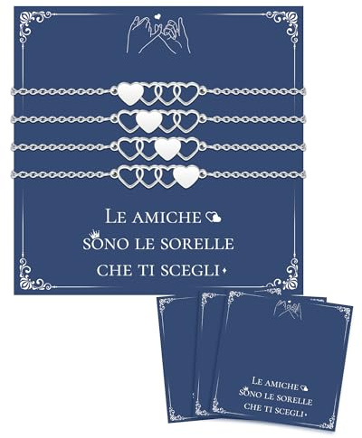 Cheerslife Bracciale Amicizia Donna per 4,Regalo Migliore Amica,Braccialetti Amicizia Donna,Bracciale Amica, Bracciale Donna Ragazza per Migliore Amica Regalo Laurea, Regalo Compleanno,Regalo Natale