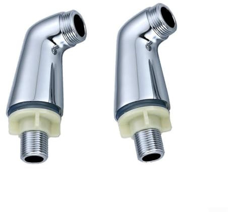 Yuanpgky Lot de 2 adaptateurs de pieds de robinet de baignoire en alliage de zinc chromé pour salle de bain moderne