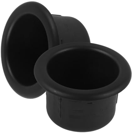TOPBATHY Lot de 2 Inserts Porte-gobelets en Abs Noir Stables pour Bateau et Camping-Car, Support Simple et Élégant pour Gobelets et Clés en Voyage