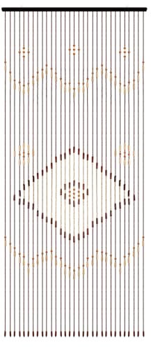 Retro Wooden Bead Door Curtain - Natural &Chinese Classical Style Beaded Doorway String Curtain for Room Division/Privacy Chocolate Brown Doorway Beads - Vintage Decor for Hallway, Bedroom, 90x208cm