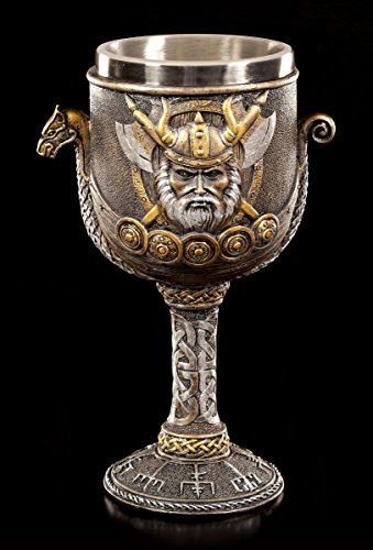 Calice de viking – Emblème avec bateau Drakkar | Coupe décorative pour dégustation de vin