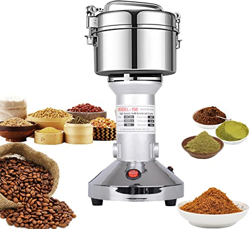 LEJIEYIN Mulino per Cereali 150g Grinder Elettrico 22000RPM Speed Cereali Grinder Acciaio Inossidabile Macina Cereali Elettrica Mulino Elettrico per Farina/Grano/Cereali Secchi/Erba/Spezie
