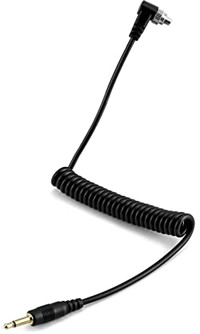 QWORK® Câble Synchro Flash, 3.5 mm Male Flash PC Câble de Synchronisation 30 cm a 105cm avec Verrouillage à Vis pour Appareils Photo et Déclencheurs de Flash