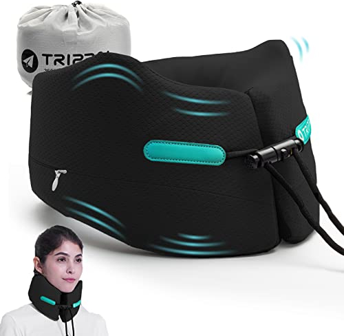 Joscoal Nackenkissen Reise Komfort Reisekissen Auto-Kopfstütze Luxuriös Flugzeug Kinnstütz Travel Pillow Memory Foam Stützfunktion Ideal für Reise Büro Autos.(Größe S, Schwarz)