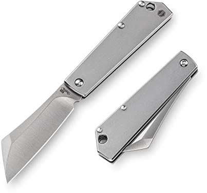 KeyUnity KK03XS liten vikkniv med fast blad, EDC-fickkniv i rostfritt stål för män och kvinnor