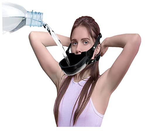 Mundknebel für Frauen Knebel Mund Extrem Damen Schwarz Auffanggurt Bondage Piss Trichter Kapuze Wassersport Toilette Sexy Fesseln Knebel Offener Mund Paare