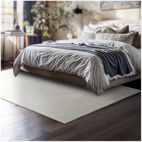 TecTake® Alfombra Salon Moderna, Alfombra Pelo Corto, Antideslizante, Ideal para Decoracion Salon y Dormitorio, Alfombra Habitación, Fácil de Cuidar, Alfombras Pasillo - 120 x 170 cm Crema
