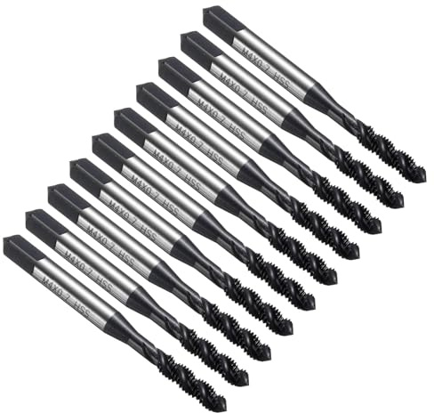 QUARKZMAN 10 stycken metrisk gängskärare M4 x 0,7 gängtapp HSS (6542) högkvalitativ nitrierbelagd gängskärare