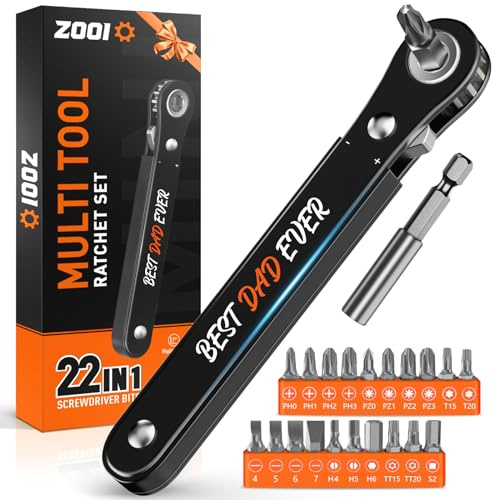 ZOOI 22-in-1 Ratchet Screwdriver, Ratchet Screwdriver Set, Gifts for Men | Ratchet Screwdriver Set, Tools for Men, Stocking Stuffers Gadgets, Stocking Fillers for Men, Dad Gifts Birthday Gifts