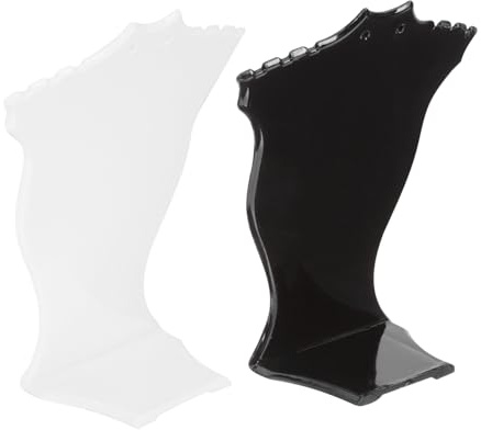 ROMISBABA 2 piezas Soporte para Exhibición de Joyas Busto Acrílico Negro y Blanco Expositor Collar para Tienda y Hogar
