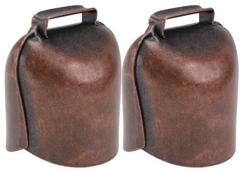 Alipis Campanella Bronzo Rame 2 Pz per Bestiame, Campanello da Appendere per Mucche e Cavalli, Dispositivo Anti-Smarrimento Suono Nitido 62g Taglia l