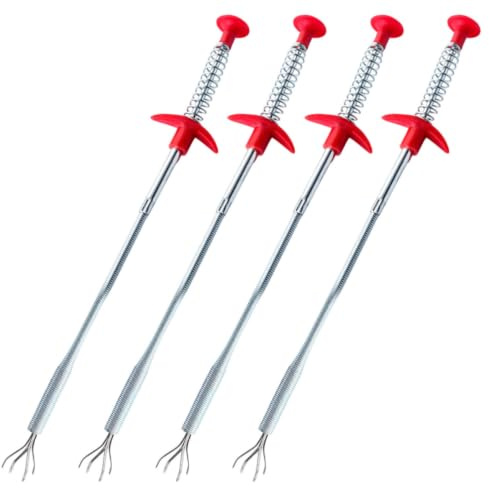 Levemolo 4 Pezzi Pinze Flessibili per Pulizia Sifone Lavandino Cucina, Attrezzo Leggero in Filo di Ferro e Pp per Sturare Tubi Domestici
