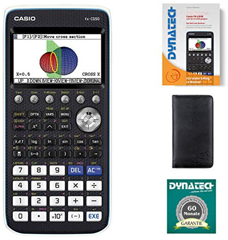 Casio Taschenrechner FX-CG 50 Grafikrechner + Schutztasche + Buch Garantie auf 60 Monate - wissenschaftlicher Schulrechner nicht programmierbar Tasten elektronisches Farbdisplay Schule Abitur Batterie