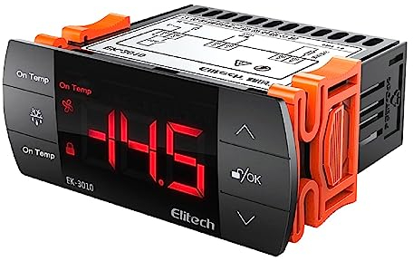 Elitech Termostatos del regulador de Temperatura de Digitaces Calefacción o Enfriamiento para el Hogar Que Elabora la Cámara Fría de la Casa Verde, EK-3010