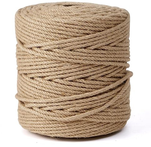 Natural Jute Twine,656 Feet 1/4 inch Hemp Twine Rope for Gift Wrapping Craft Plant Garden Christmas Handmade Arts Decoration Packing String Home Decor