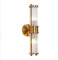 NICRX Applique murale en laiton et cristal doré, verre en cristal et Base dorée, applique murale (2 lumières)