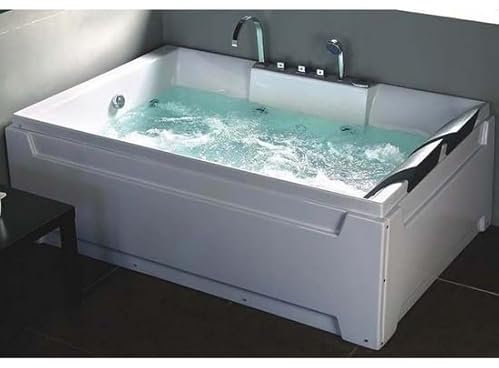 Bagno Italia Bañera de hidromasaje 185x123 cm 16 chorros de hidromasaje y airpool cromoterapia radio