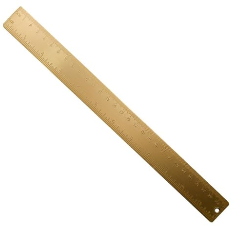 Règle en laiton doré, 30 cm, règle de mesure multifonction en métal avec double échelle gravée, marque-page vintage pour dessin, marquage, mesure