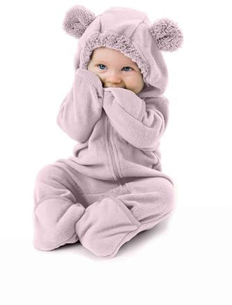 Cuddle Club Body de forro polar para bebé – Mameluco con capucha para niños de una pieza para bebés, ropa de abrigo para niños pequeños