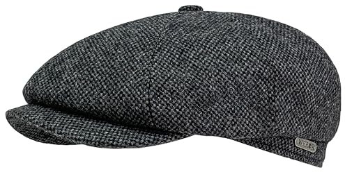 WEROR Schiebermütze Herren/Damen – Schirmmütze Flatcap Herrenmütze mit Schirm – Mütze mit Steppfutter - 100% Wolle - Sommer/Winter – WEROR-432.1 (59, Anthrazit)