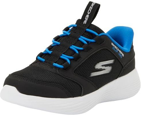 Skechers Garçon Go Run 400 V2 Turbo-Brisk Slip-In ENTRAINEUSE, Black Synthetic / Textile / Royal Trim, 28 EU